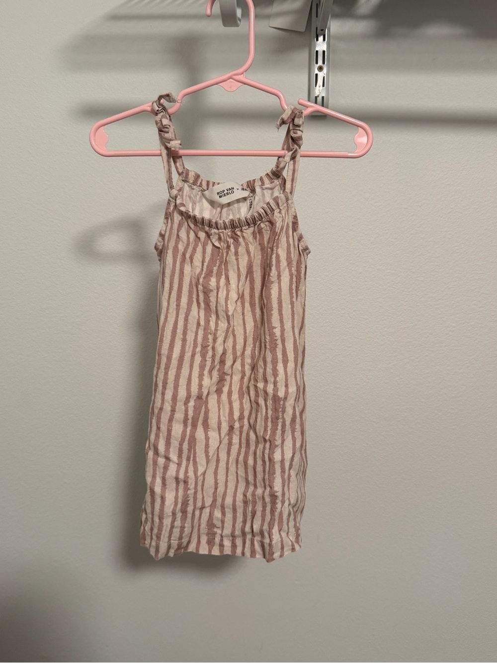 H&M Pink Striped Tie-Shoulder Sundress - Girls